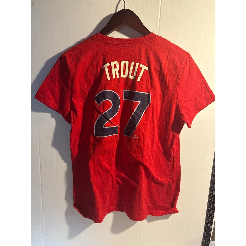 Nike Los Angeles‎ Angels Mike Trout 27 Red MLB Player T-Shirt Womens Medium